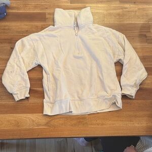 PINK Victoria's Secret Cream Quarter-Zip Sweatshirt